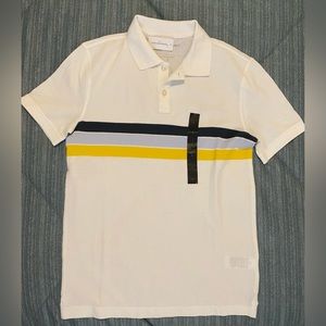 BANANA REPUBLIC MEN PIQUE POLO WHITE COLOR (new with tag) S size